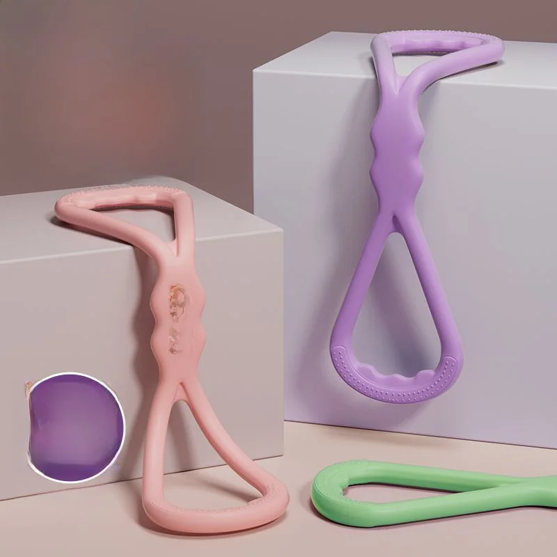 女性用背中開き伸縮性バンド抵抗ロープ8字型ストレッチベルトヨガフィットネス筋肉引き締めフィットネス器具