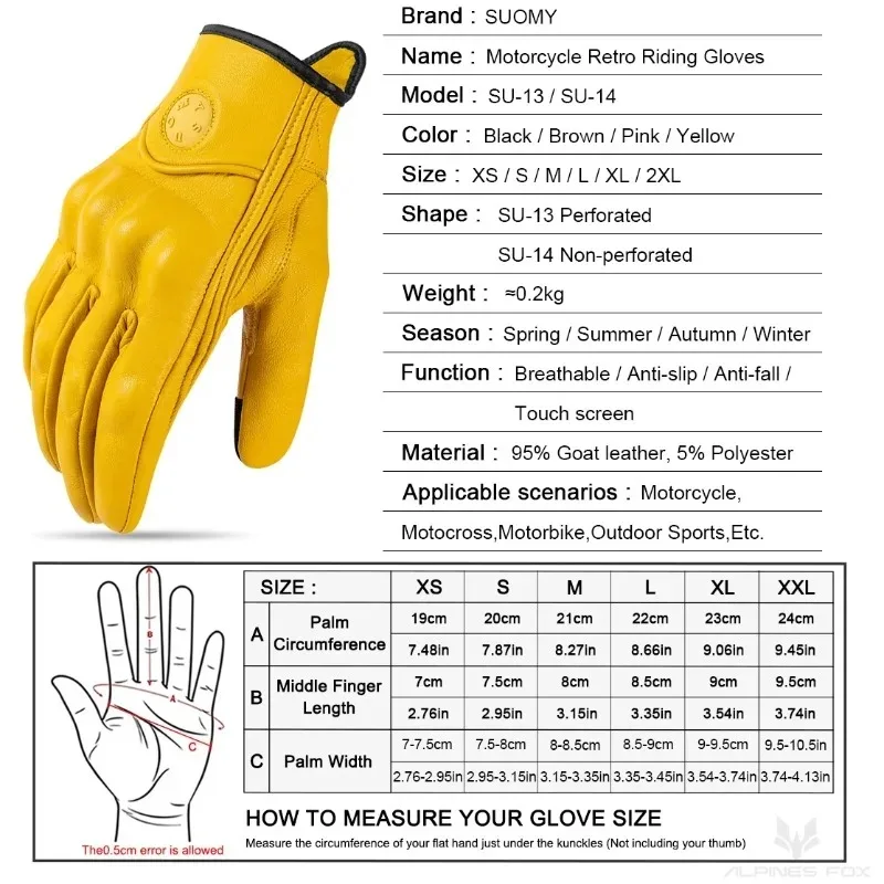 Motocross Gloves Yellow Pink Motorcycle Gloves Men Women Touch Screen Motorcyclist Riding Gloves Retro Breathable Motorbike view 6