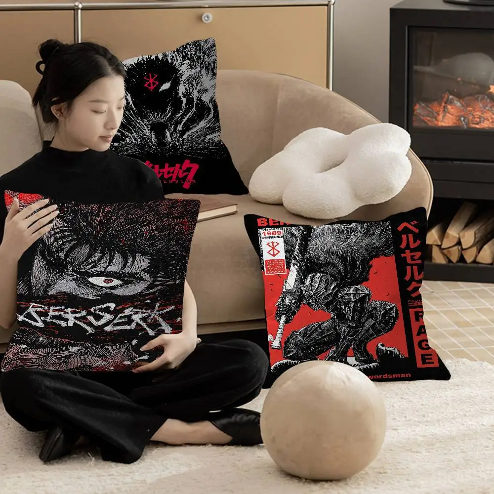 Cool Anime B-Berserk Pillow Cover for Bedroom Room and Living Room Sofa Decorative Cushion Cover