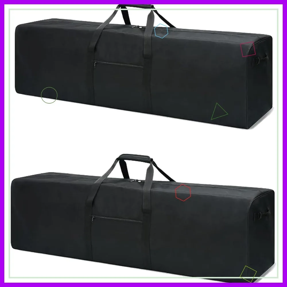 

Большая дорожная сумка-дафл 52 дюйма для путешествий и хранения спортивного инвентаря с запирающимися молниями, длинная сумка-дафл для кемпинга (черная, 2 шт.)