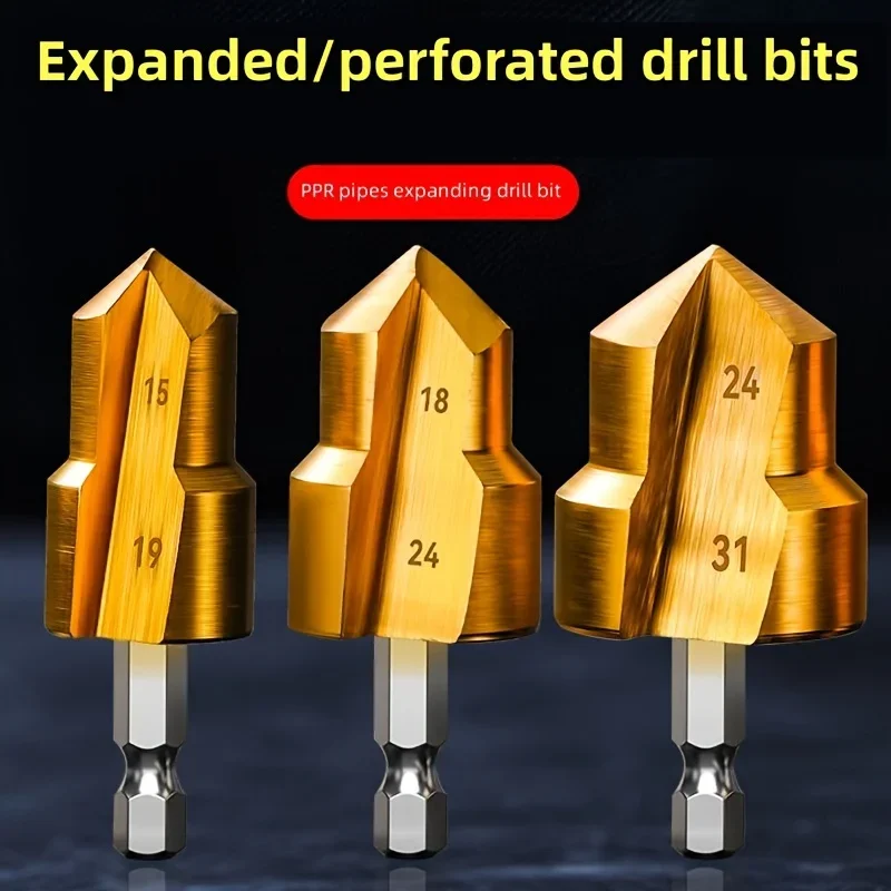 

Drill Bit Step Socket For Water PVC Pipe Expander Connector Repair Plumb Fit Reamer Ream Hole Elbow Tee Plumber Tool