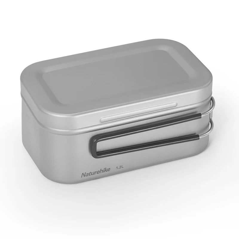 Portable Picnic Barbecue Camping Heatable Square Dinner Bento CNH22CJ010 Naturehike Ultralight Titanium Lunch Box