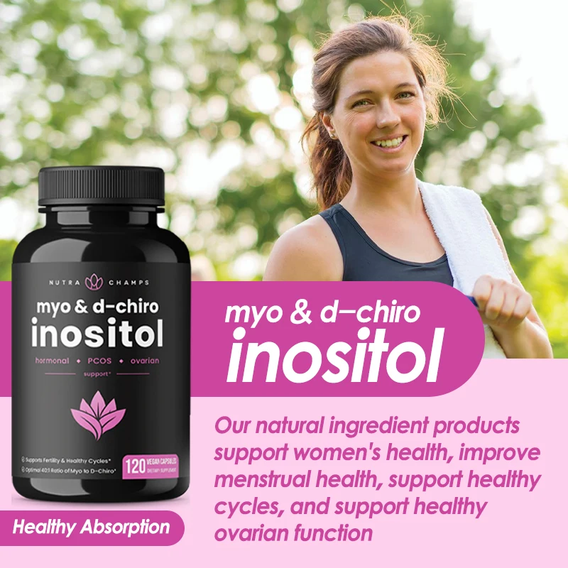 Inositol and D-Chiro-Inositol Supplement with Chasteberry and Folic Acid for Ovarian Support and PCOS