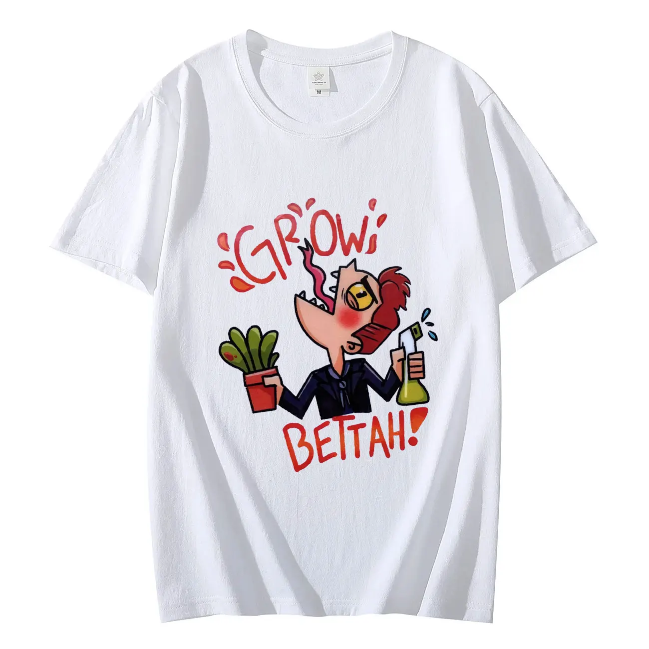 

TV Play Good Omens Grow Bettah Graphic T Shirts Men's Women's Fashion Y2k Style Oversized T-shirt Summer Casual Loose T-shirts