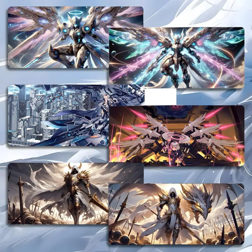 anime futuristic M-Mecha Angel Mouse Pad Mousepad Large Gaming LockEdge Thickened PC Table Desk Mat