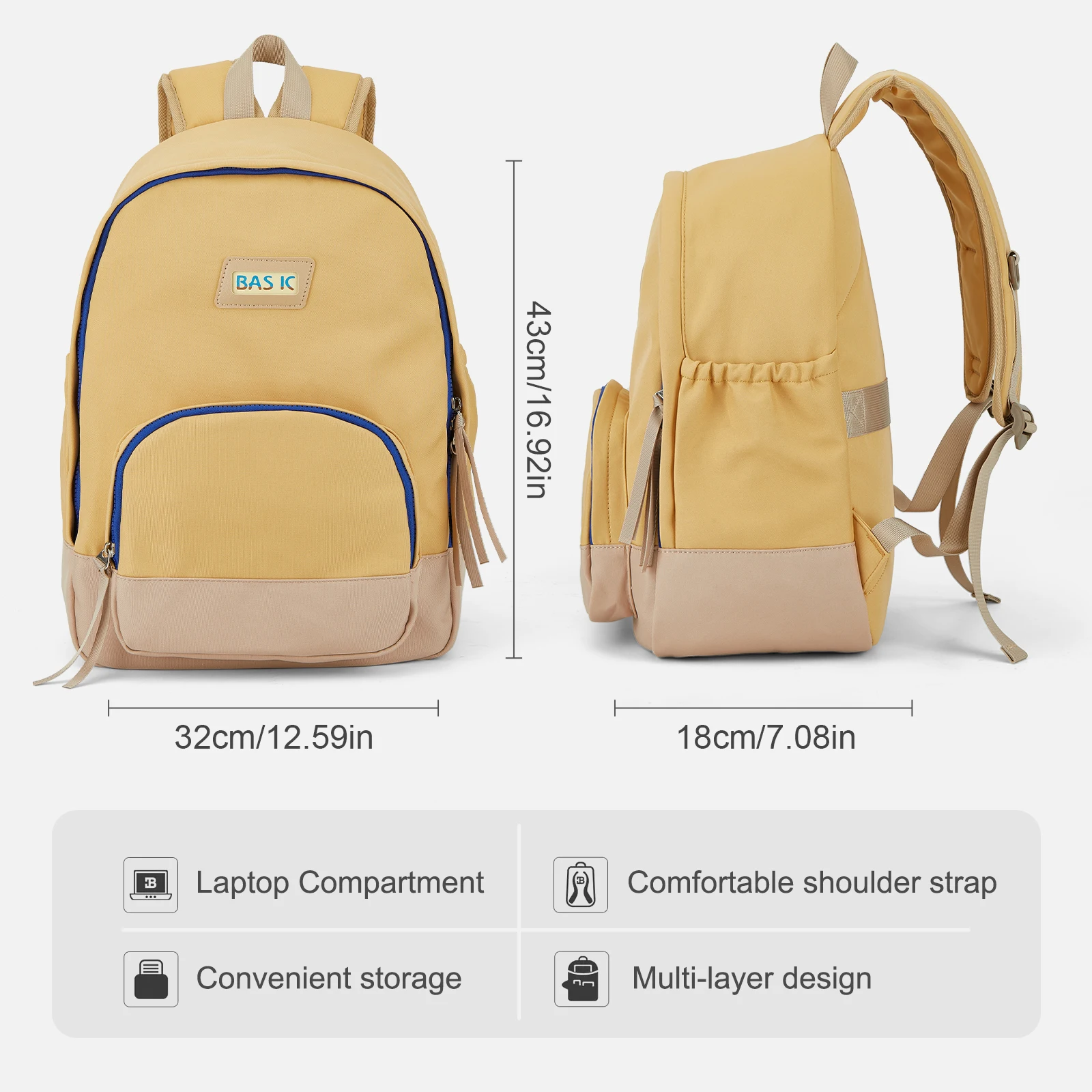 Fashion Big Student School Backpack Girl Boy School Bag, High Capacity Women Laptop Backpack Female Cute Leisure Travel Mochila