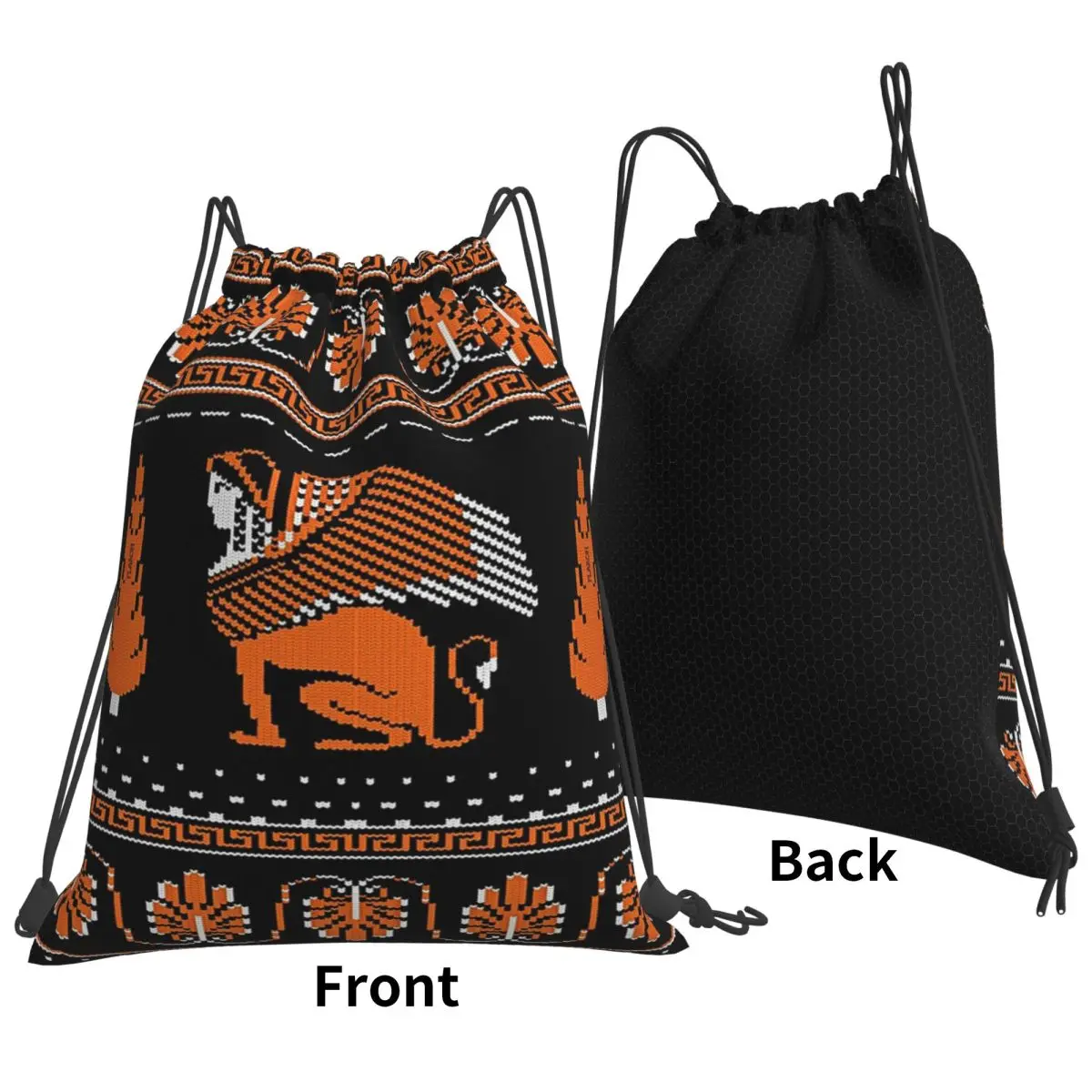Ancient Knits-Greek Backpacks Multi-function Portable Drawstring Bags Sundries Bag Book Bags For Travel Students