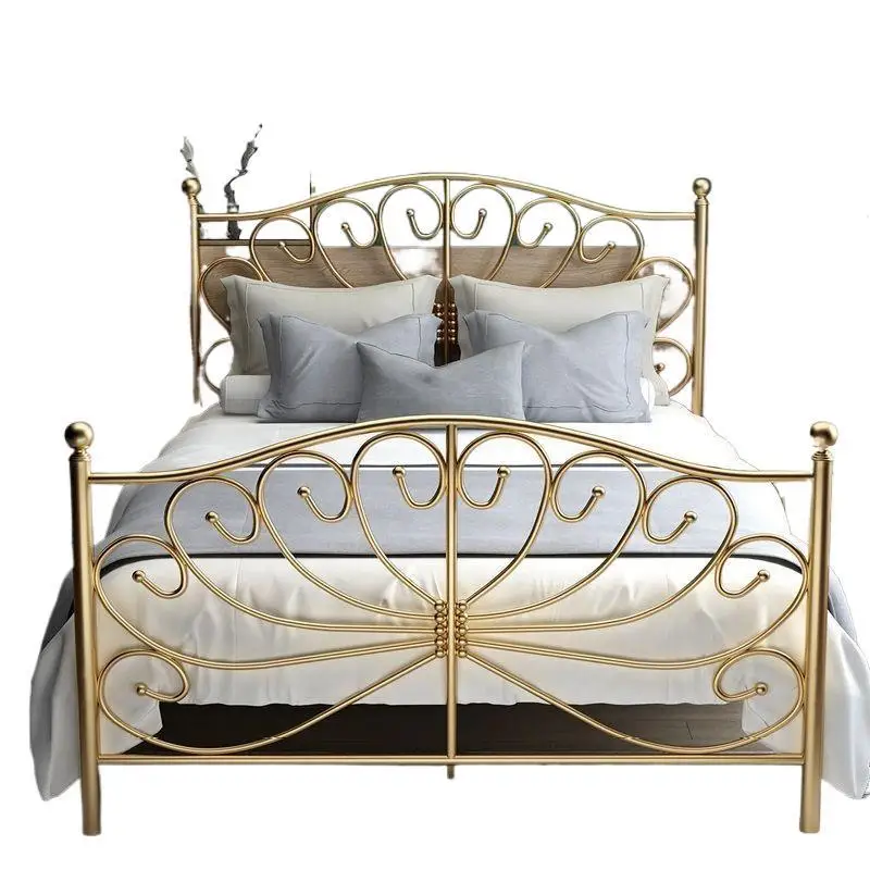 

Modern simple princess bed thickened wrought iron bed single double bed 1.5