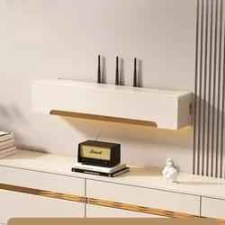 Cream-Style TV Router Box Wall-Mounted Power Cord Organizer Set-Top Dust-Proof Rack Multi-Function Plug Board Holder