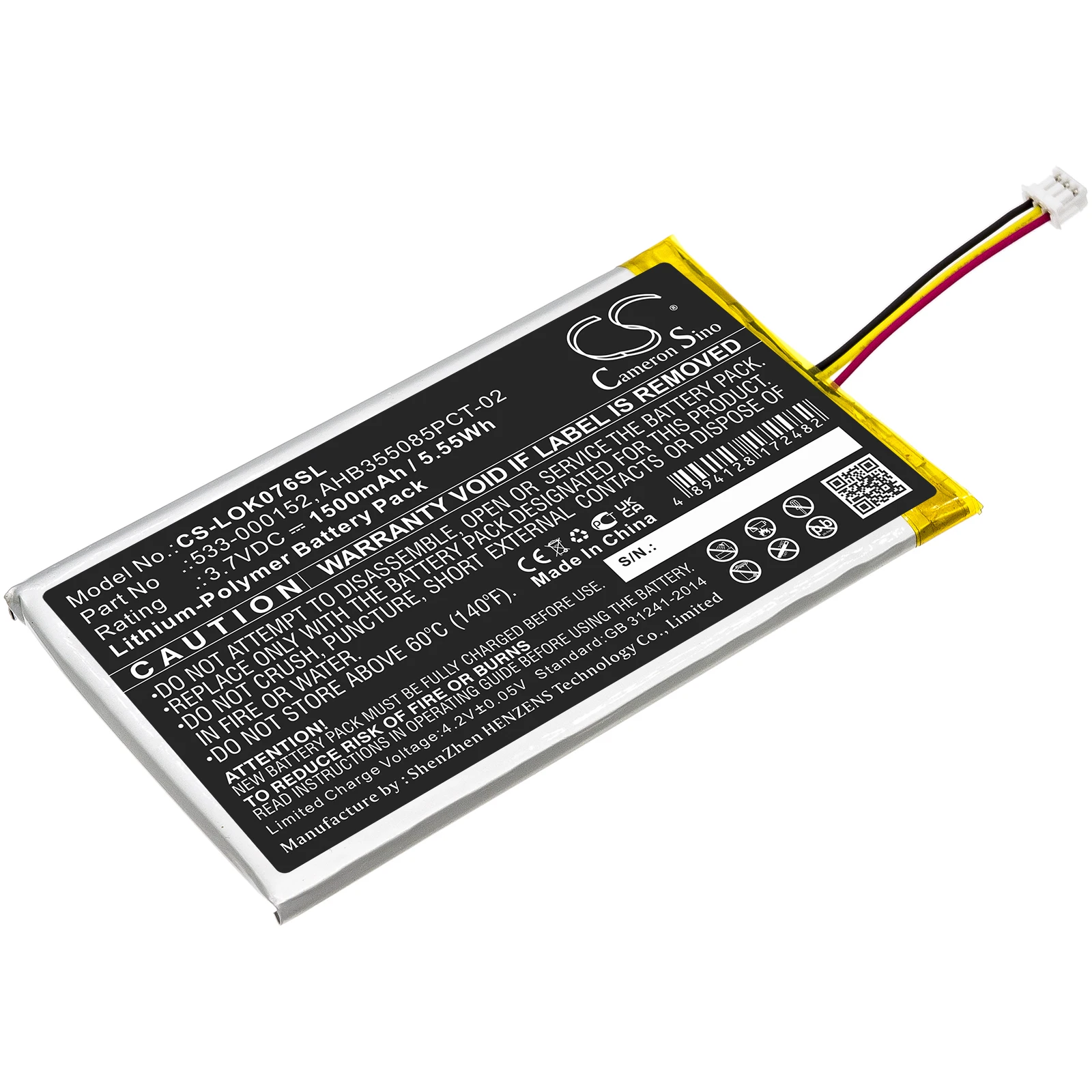Keyboard Mouse Battery For Logitech 533-000152 533-000204 AHB355085PCT-02 L/N: 2012 G913  G913 TKL  YR0076 G915 G915TKL  1500mAh