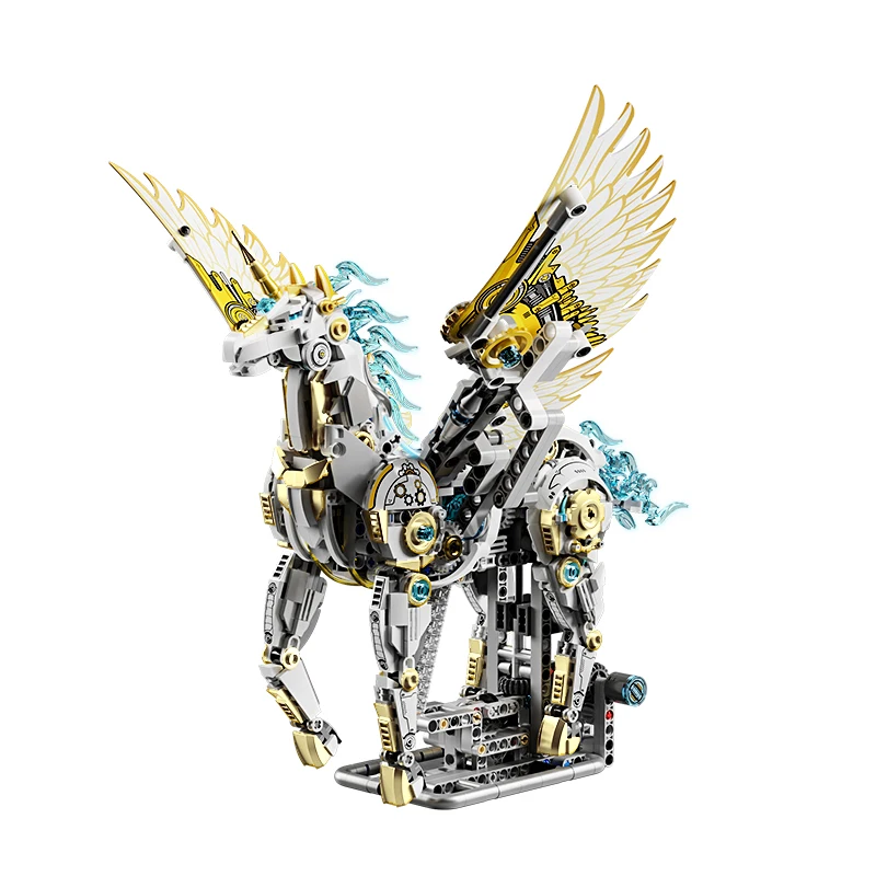 

1499PCS Mechanical Unicorn Light-Up Building Blocks Set, Animal Model Ornament, Educational Assembly Toy, Kids Birthday Gift