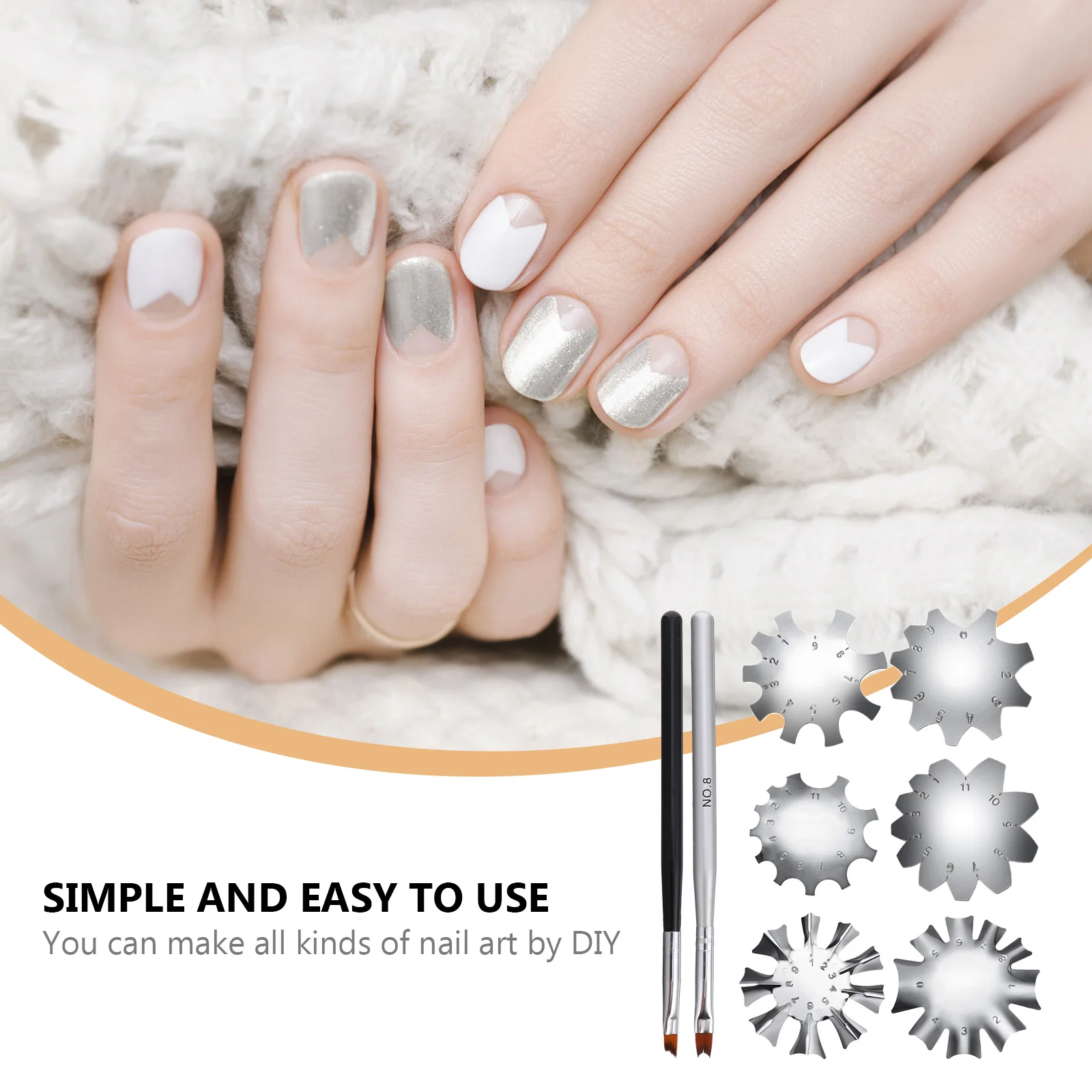 8 stuks nagelknipper sjabloon voor doe-het-zelf acrylnagels Franse manicure stencil gel removal tool manicure trimmer benodigdheden