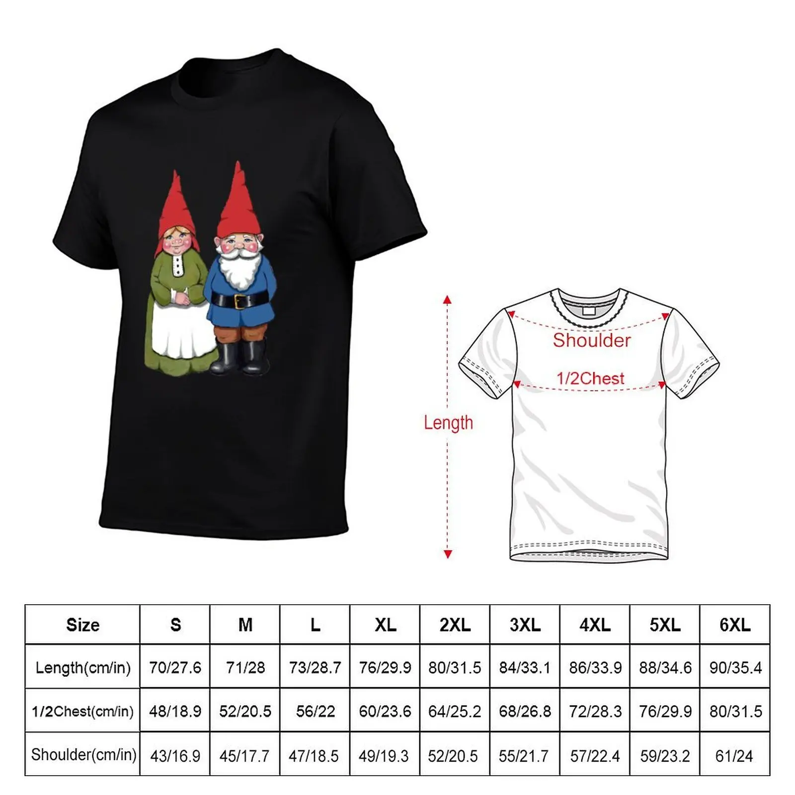 Gnome Couple, Man and Wife, Hand Drawn Gnomes T-Shirt t shirts for man pack cotton t shirts for man cotton soft T-Shirt
