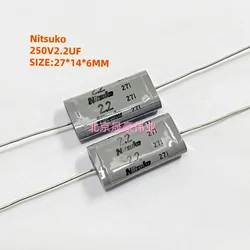 5pcs 250V2.2UF 225 Nitsuko Non Inductive Capacitor 2.2UF/250V Axial Thin Film Non Inductive Capacitor