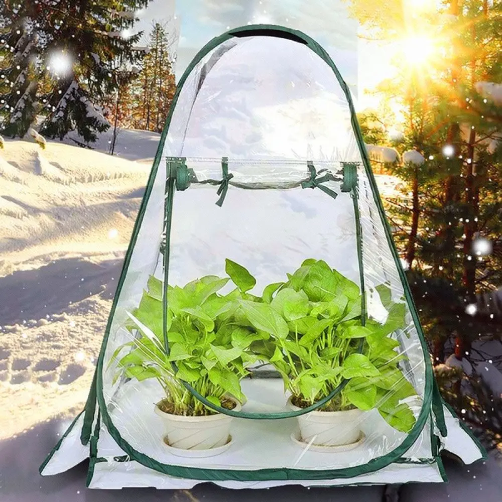 Portable Pop Up Greenhouse Tent Mini Plant Growing Shelter Foldable Indoor Outdoor Garden Flowers Protection Nursery Cover