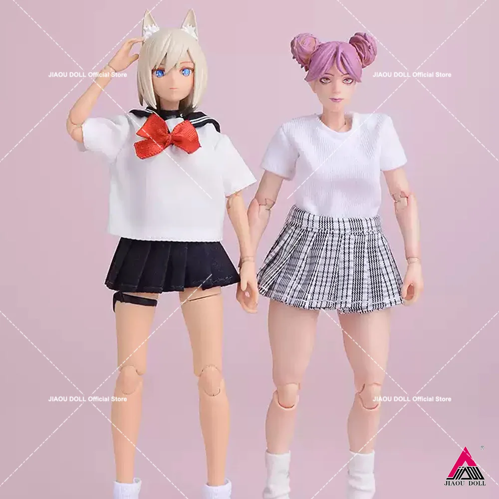 In Stock 1/12 Short Dress Pleated Skirt Short Shirt CLothes Model Fit 6 '' Female Soldier Action Figure Model Doll Anime Toys