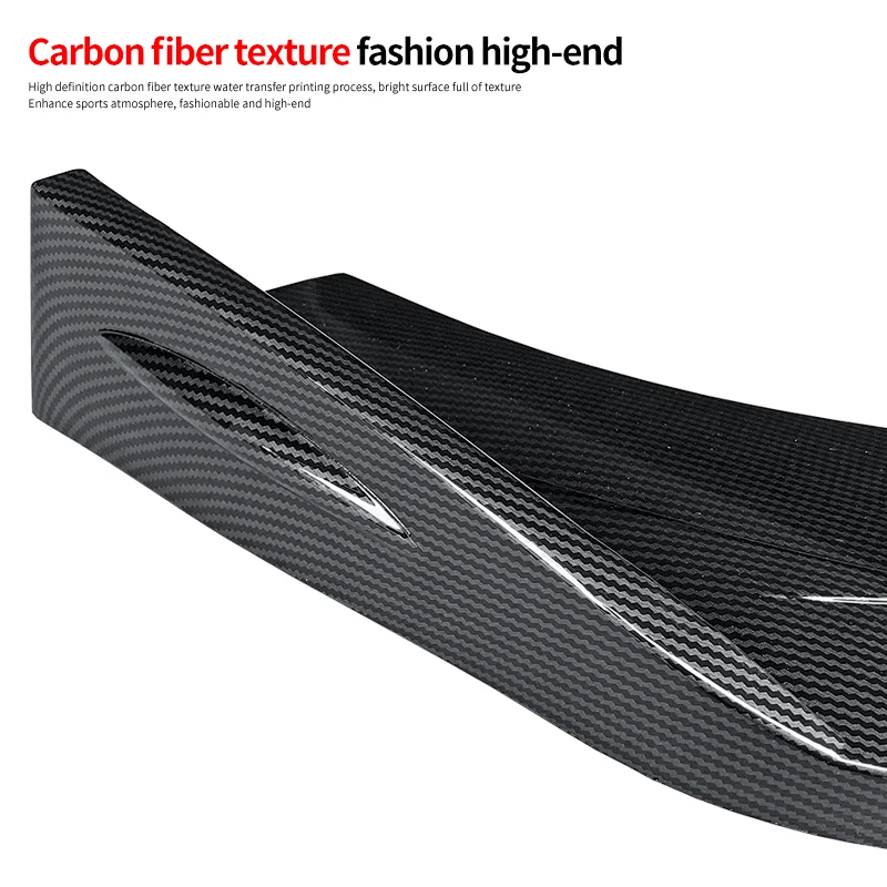 Car Body Kit For Mitsubishi Outlander 2015-2020 Accessories Carbon Look ABSFront Bumper Splitter Lip Spoiler Diffuser Deflector