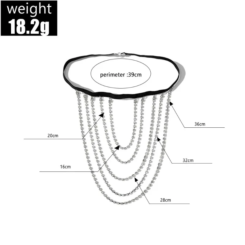 Thigh Body Chain Golden Multi-layer Design with Rhinestones