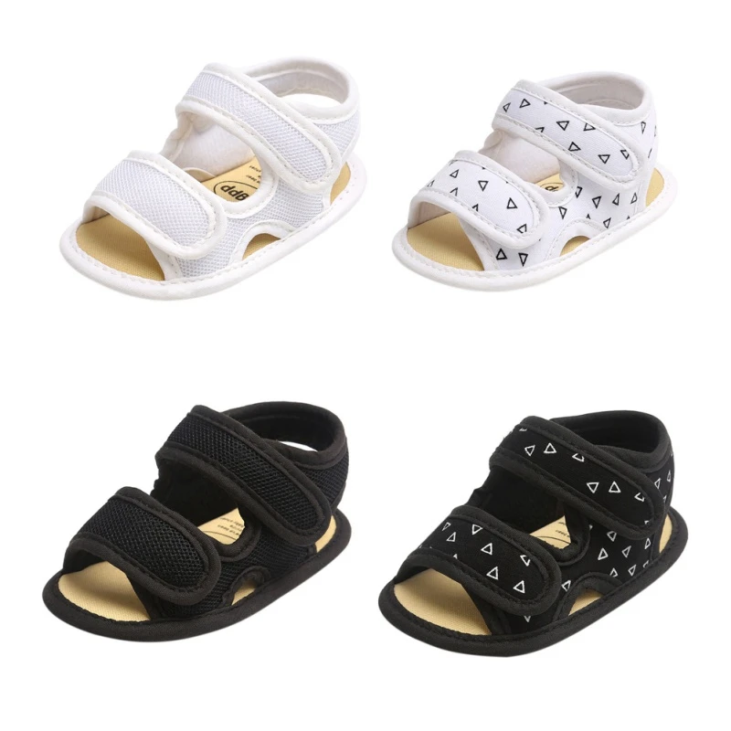 Zapatos de verano para bebés, sandalias transpirables, zapatos planos para niños pequeños, suela de goma suave, antideslizante, lazo, cuna, primeros pasos