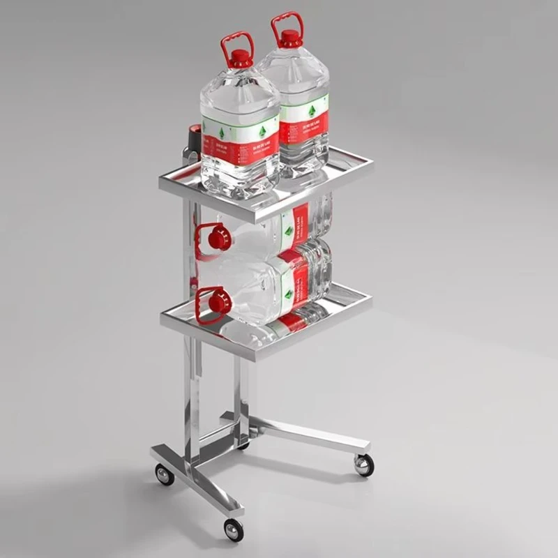 Foldable Stainless Steel Hair Salon Trolley, Multi-functional Tool Cart for Barber & Beauty Salon