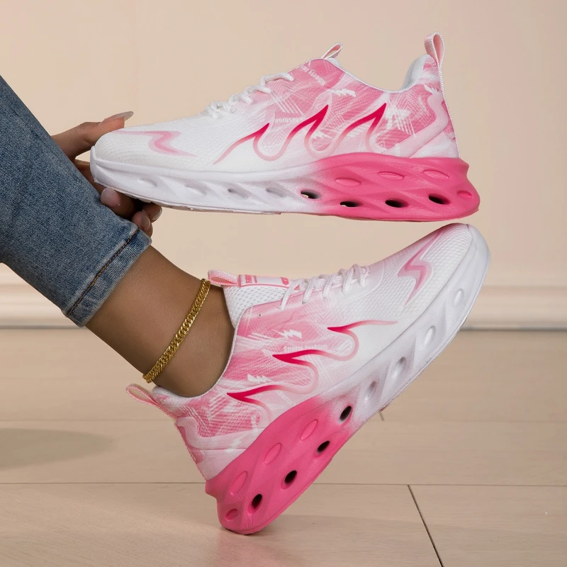 

Unisex Running Shoes Women Men Lightweight Mesh Breathable Comfortable Flat Soft Tennis Shoes Summer Lace-up Sneakers Woman