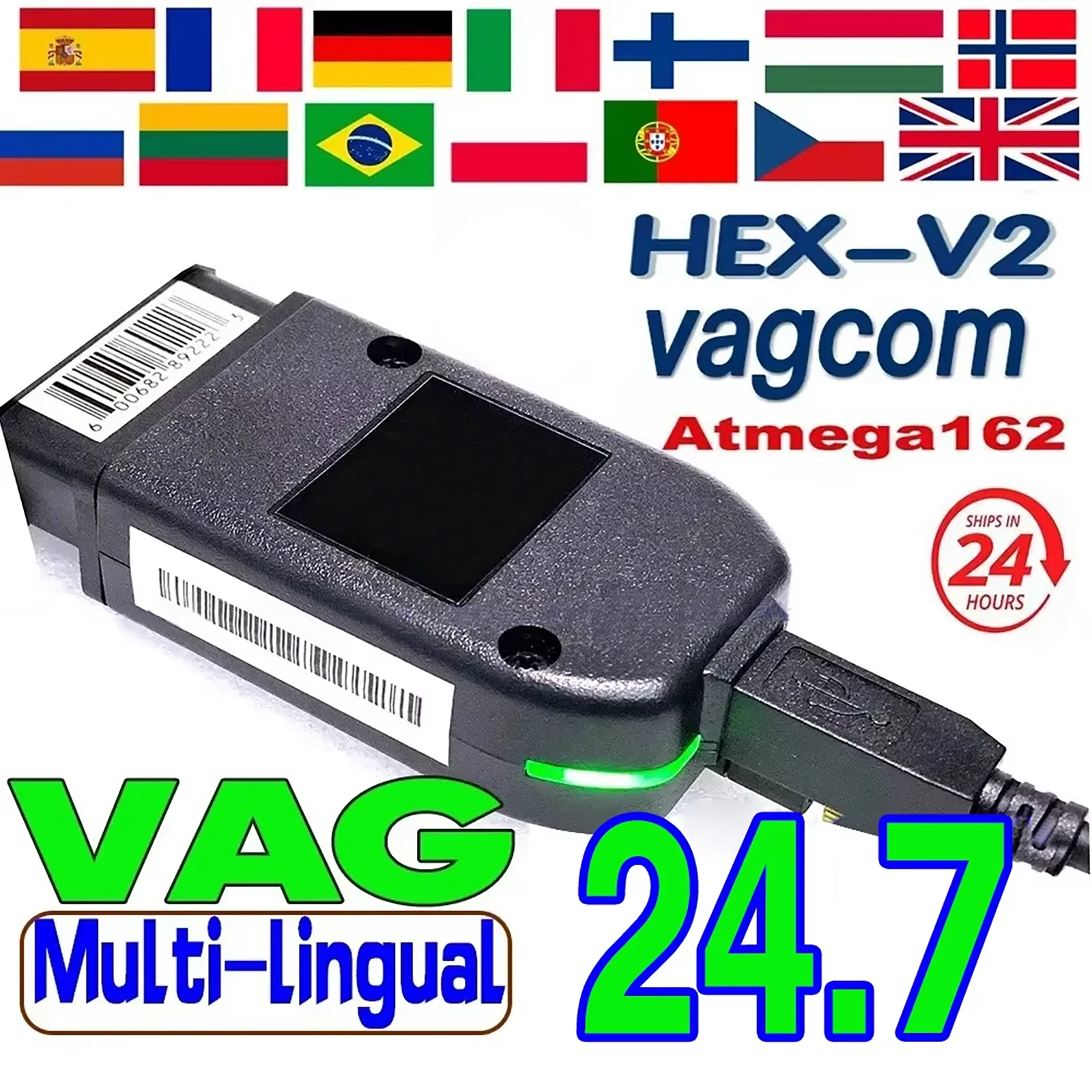 2025 New VCDS VAGCOM Interface VCDSCAN HEX V2 Update 24.7 FOR VW For AUDI Skoda Seat Multi-Language Car Scanner Diagnostics Tool