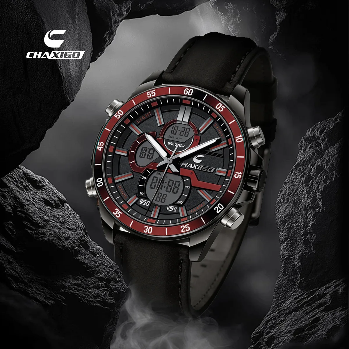 

CHAXIGO's* new men's special double belt trend, fashionable daily commuter sports watch