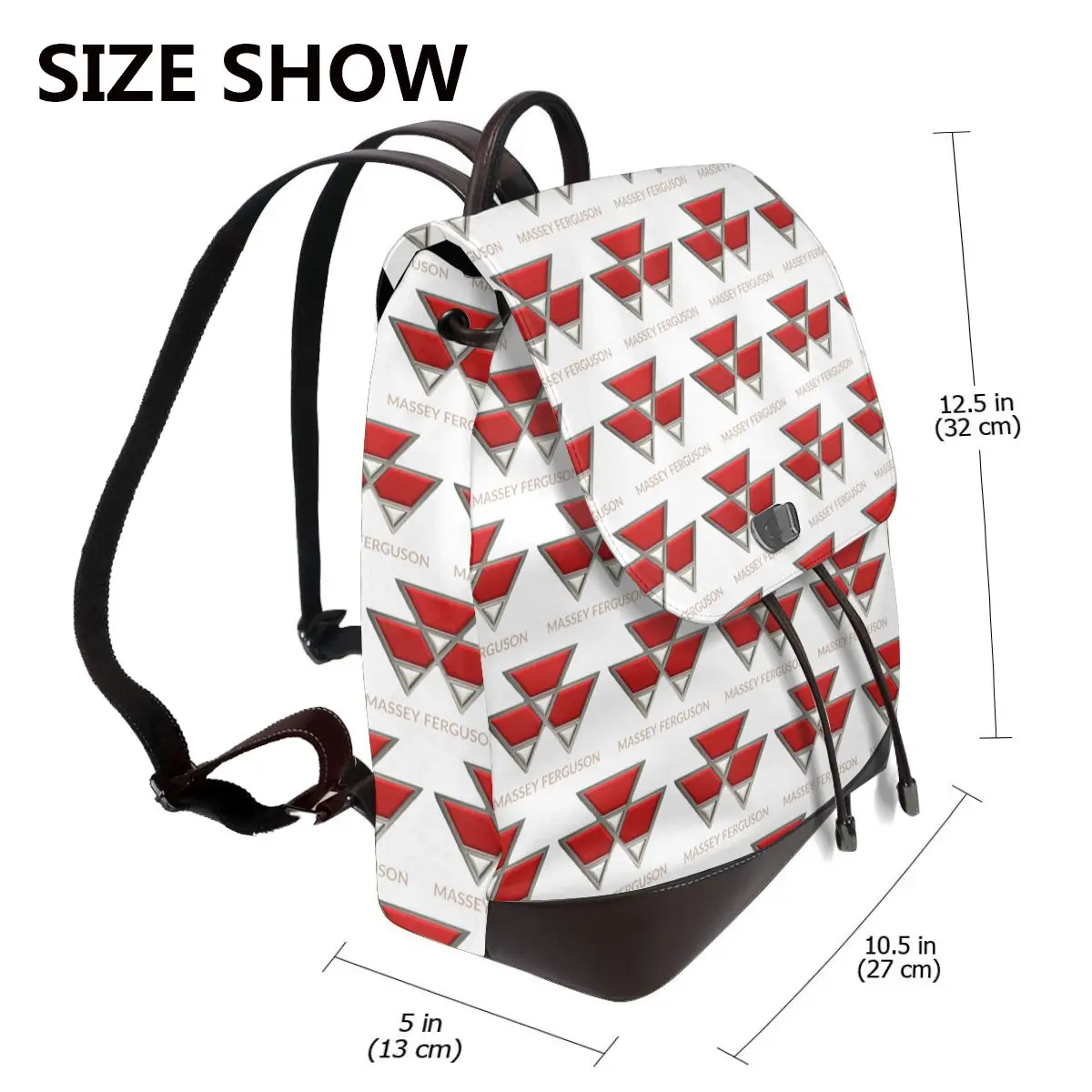 2025 Massey Ferguson Logo Bookbag School Student Bags Hiking Travel Daypack for Women Fashion Derma Backpack