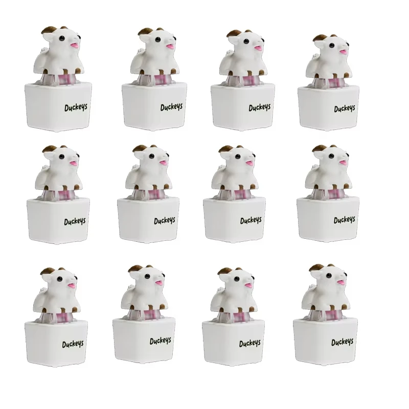 Baoaaaa Cute Lamb with Sound and LED Light Rechargeable Anti-Stress Screaming Keychain Fun Goat Keyboard Knocker Relieves Stress