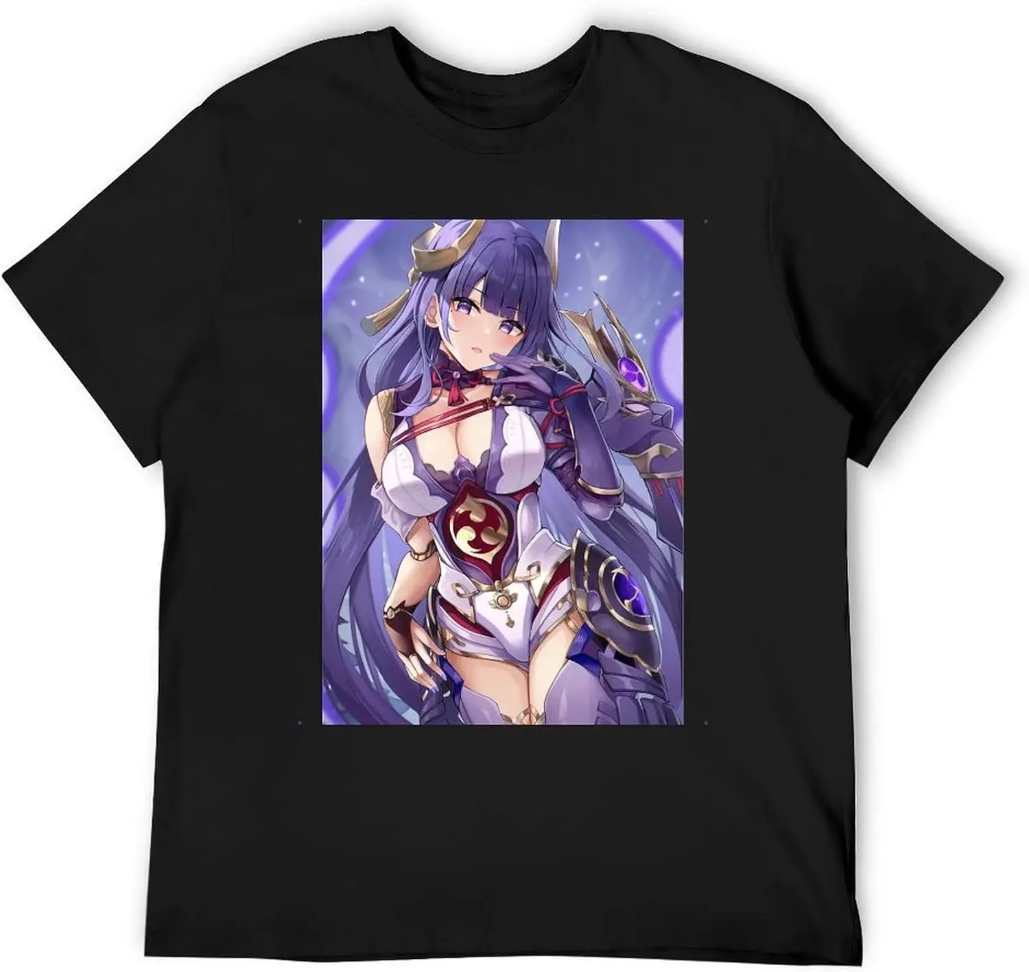

Men's Short Sleeve T-Shirt, General Raiden, Ruling God of Lightning, Genshin Impact [Cotton Fabric, Soft Underwear, Comfortable]