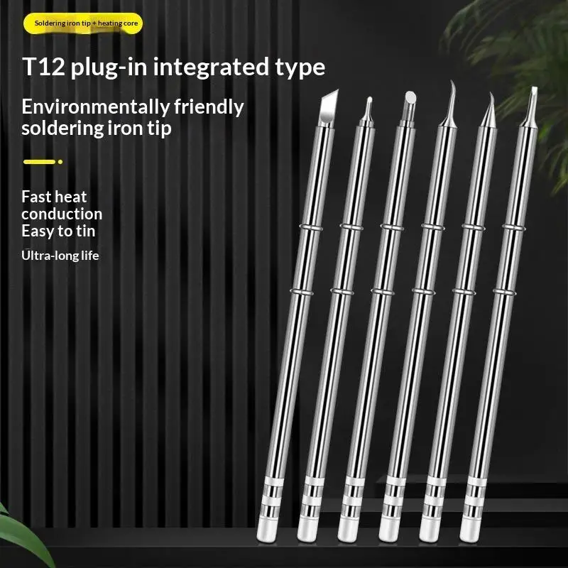T12 Integrated Soldering Iron Tip Multiple Styles Fast Heating Up for Mobile Phone Charging Port Repair
