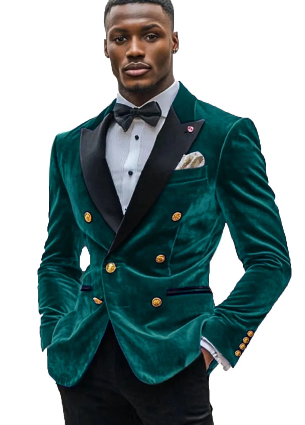 

Velveteen Suit Two-piece Set 2 Pieces Blazer And Pants Set Formal Jacket With Peak Lapel For Celebrities Satin Gun Lapels