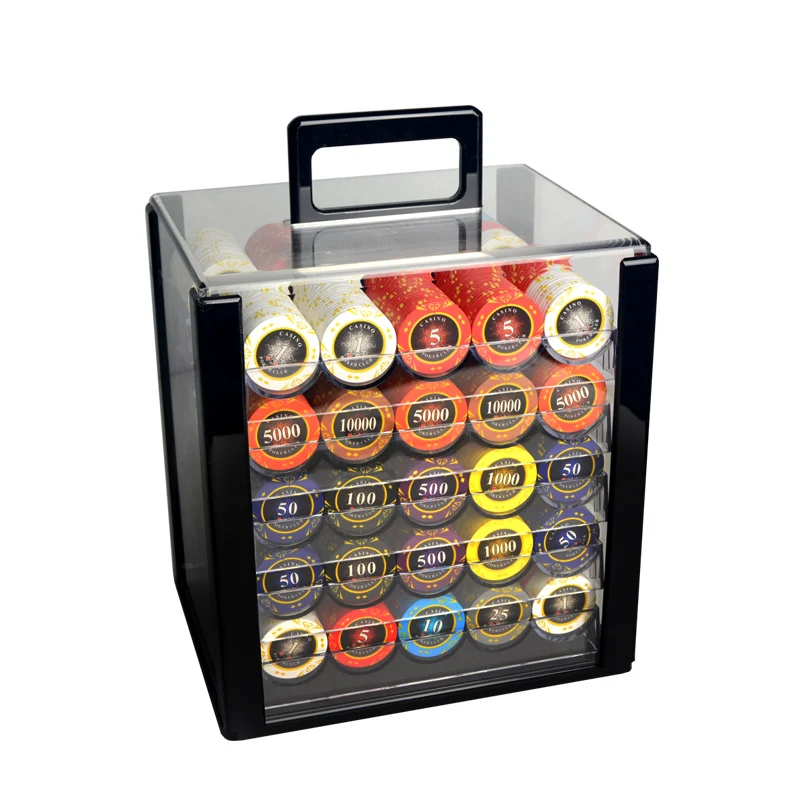 Wholesale 14g 40mm Casino Pro Deluxe Clay 500/600/1000 Poker Set Set Fast Delivery