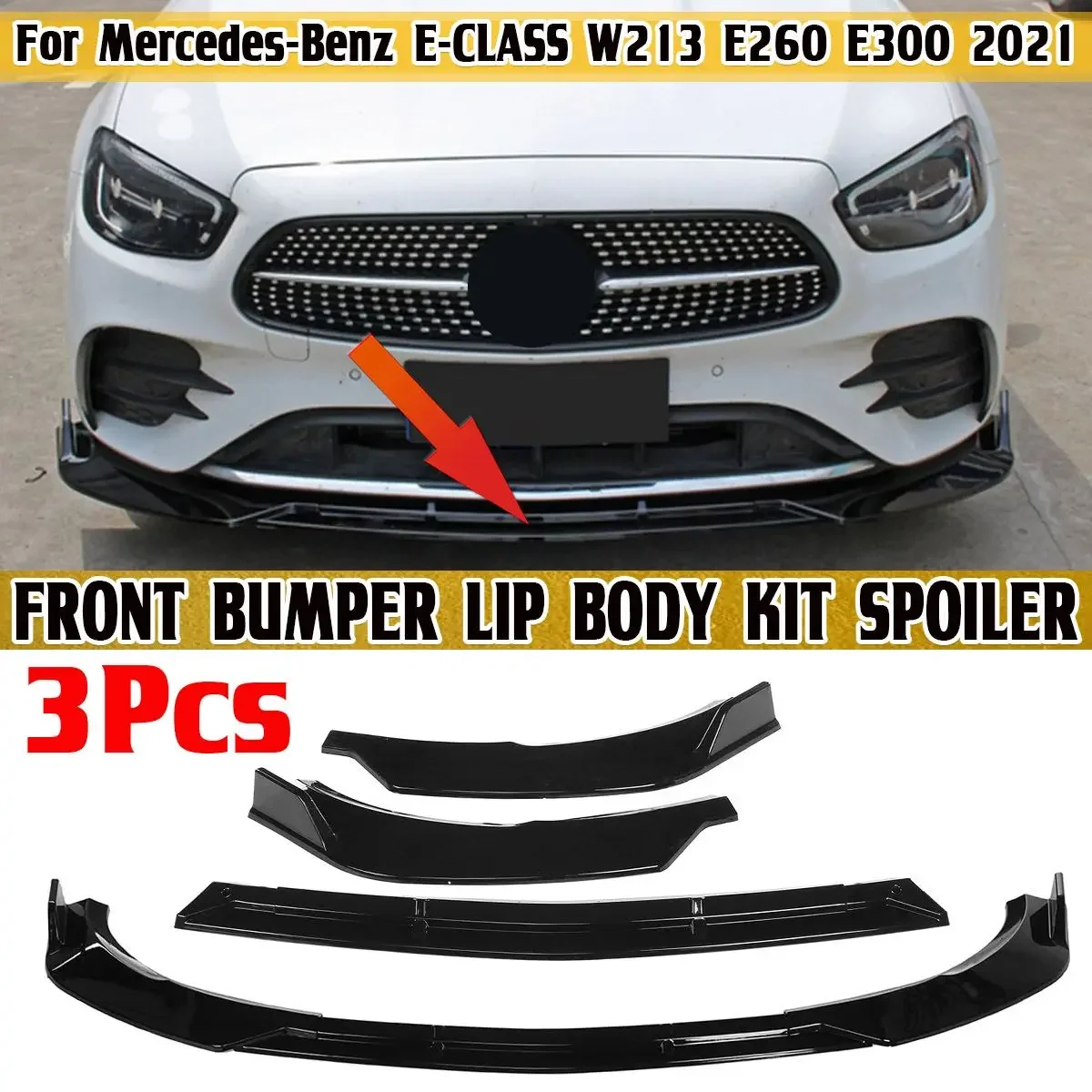 

2021 Car Front Bumper Splitter Spoiler Lip Diffuser Protector Cover For Mercedes For Benz W213 E Class E260 E300 2021 Body Kit