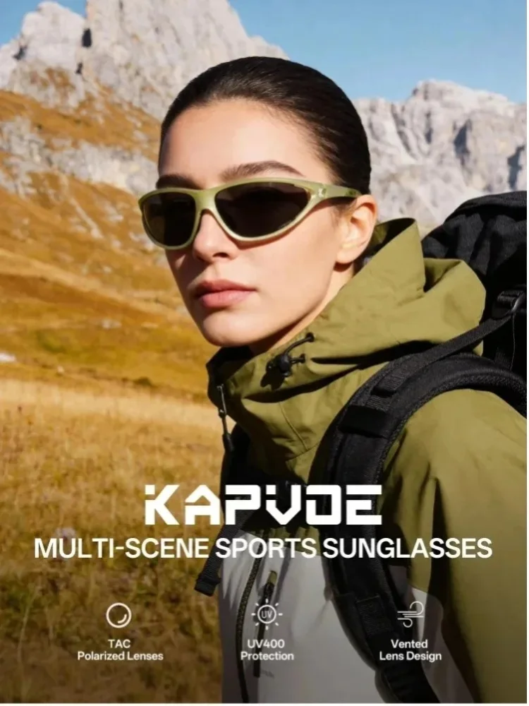 Kapvoe Neue Modische Fahrrad-Cat-Eye-Photochromatische Sonnenbrille 2026 für Männer und Frauen, Retro-Fahrradbrille, Berg-, Lauf-, Wanderbrille, Sport-UV400-Brille, Pickleball-Laufbrille