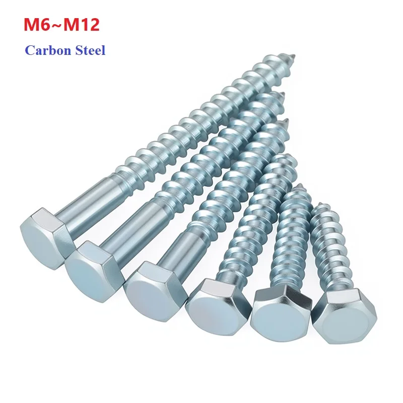

M6 M8 M10 M12 Hexagon Head Wood Screws Galvanized Carbon Steel Self-Tapping Screw Bolt