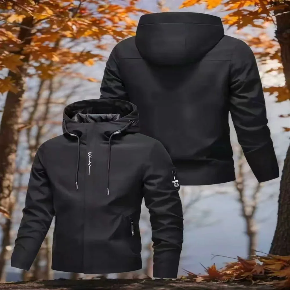 

Мужская ветрозащитная спортивная куртка, тренировочное пальто с капюшоном на открытом воздухе, высококачественная спортивная ветровка, повседневный уличный топ для бега