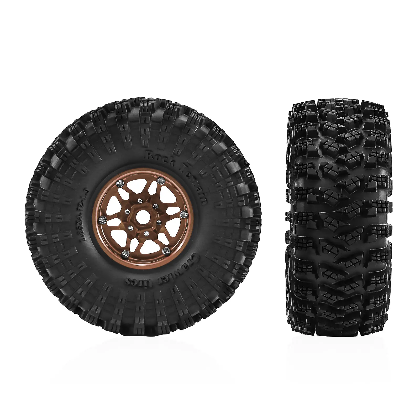 1.9 Inch Beadlock Wheels Tires 12mm Hex for TRX4 SCX10 Capra Axial SCX24 Traxxas Enduro RC Crawler Truck Upgrade Parts 2