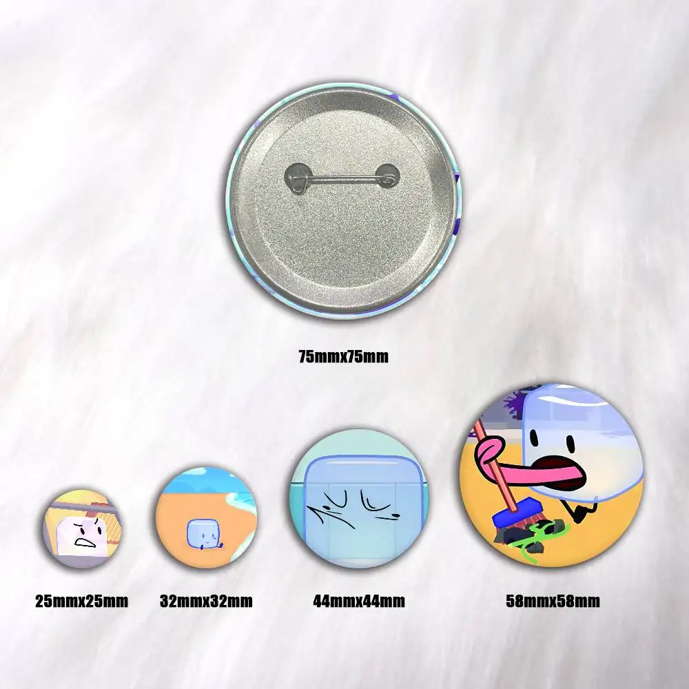 Ice Cube Cartoon B-BFDI Creative Round Button Badges Pin Brooch Backpack Jewelry Gift