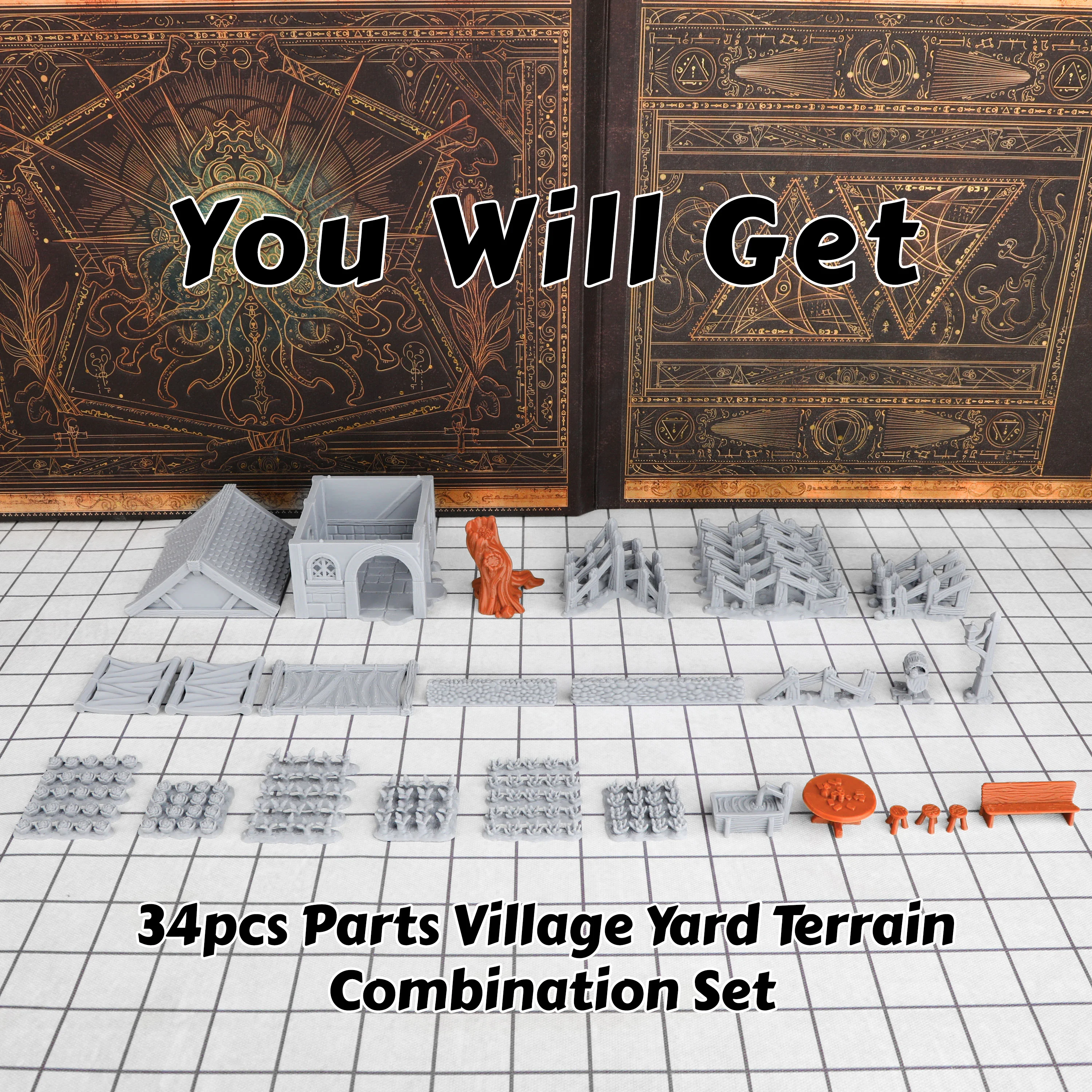 Fantasy Village Yard Miniature - Miniature Terrain Set ulasan dan harga