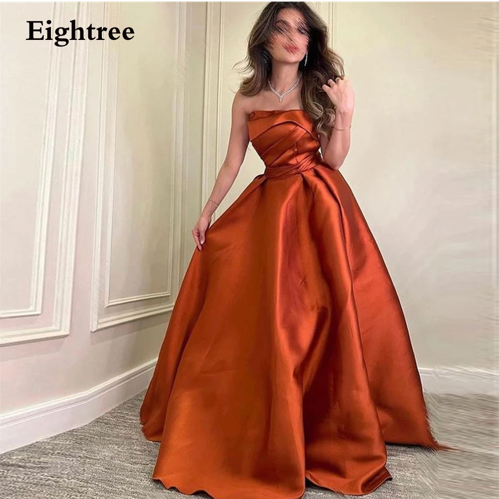 

Eightree Saudi Arabia Ball Grown Evening Dresses Stain 2022 Strapless Vintage Prom Dress Formal Party Gowns Vestidos De Noche