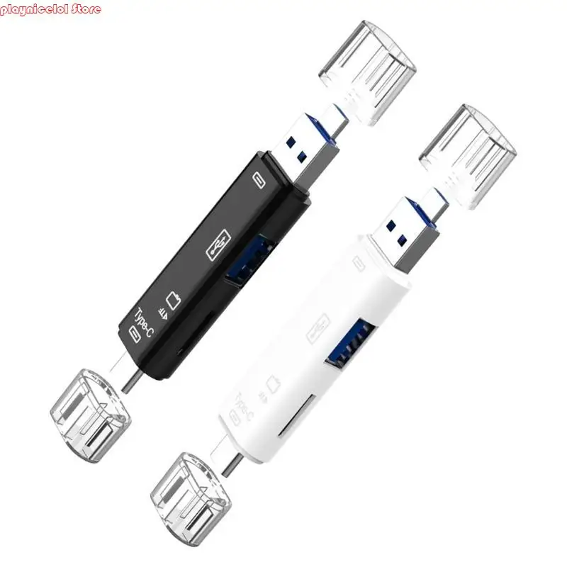 

E8BA 5 in 1 TF Card Reader Memory Adapter USB3.0 USB C Memory Card Reader for Camera Phone Laptop Accessories