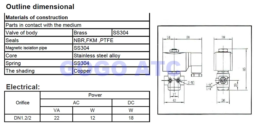 Elettrovalvola GOGO 50bar 90bar 2 Way SS304 Water High Pressure Solenoid Valve Normally Open 1/4\ Acqua e vapore — dettaglio 1