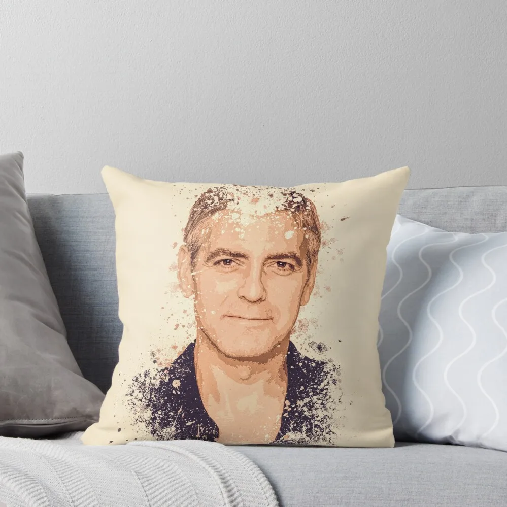 George Clooney splatter painting Throw Pillow covers for pillows Decorative Sofa Cushions Pillowcases For Pillows Pillow