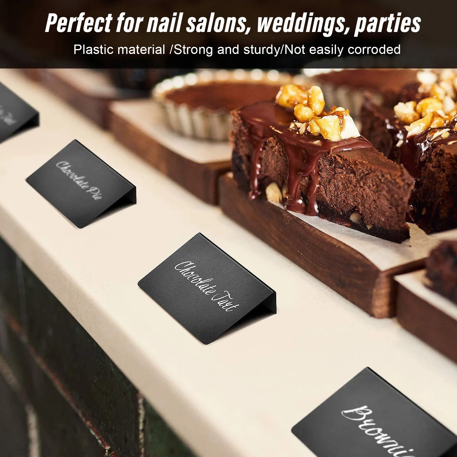 ZK40 Set di mini lavagne da 20 pezzi, display cancellabile facile da scrivere, segni di lavagna nera con penna per salone di bellezza per matrimoni