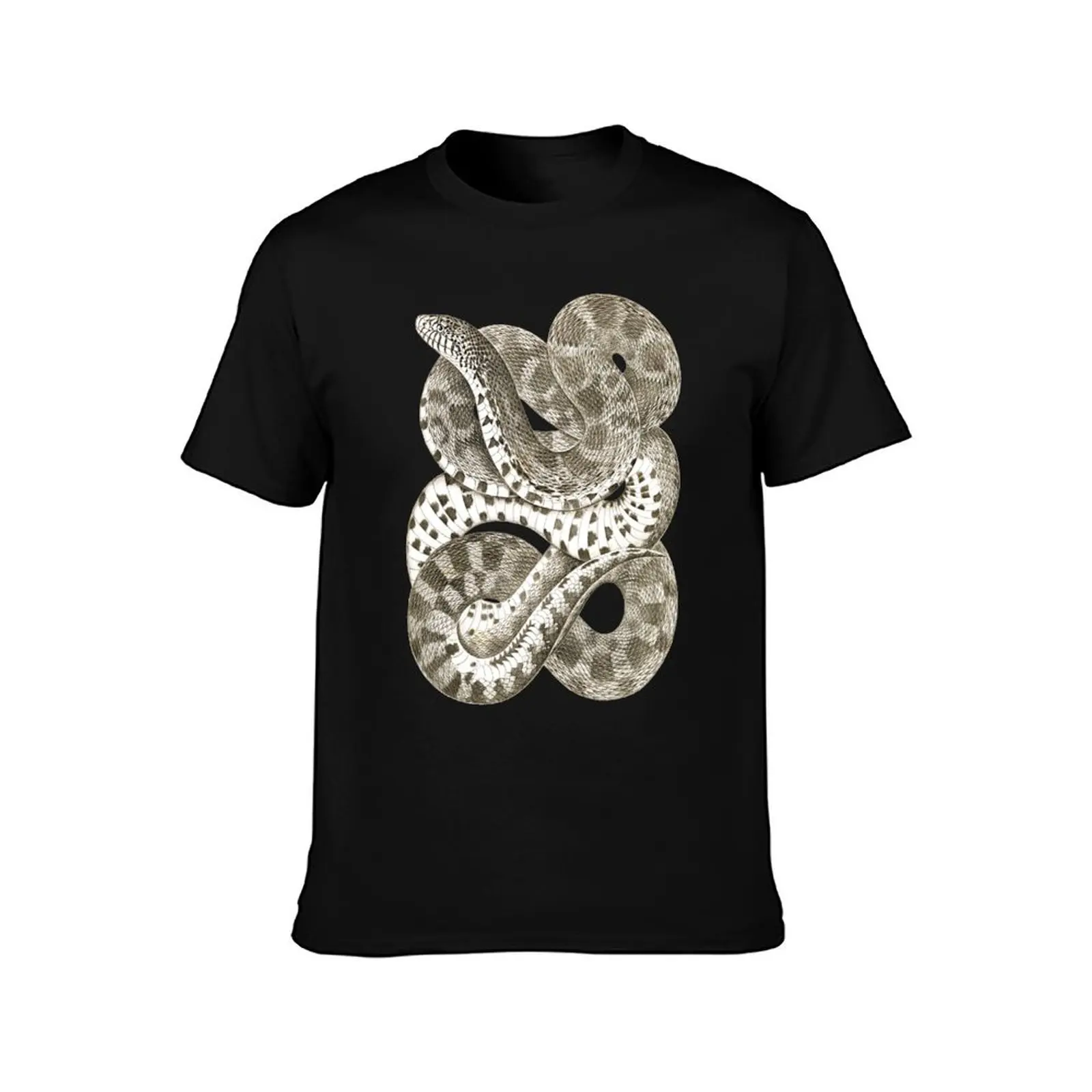 Antique zoology: drawing of prairie bull snake T-Shirt Retro Graphic Print T-Shirt