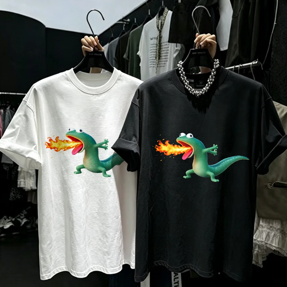 Fire Breathing Dinosaur Cartoon Print Party Clothing Tom The Lizard｜Lizard Lizard Lizard Hoppers Hipster Outfit