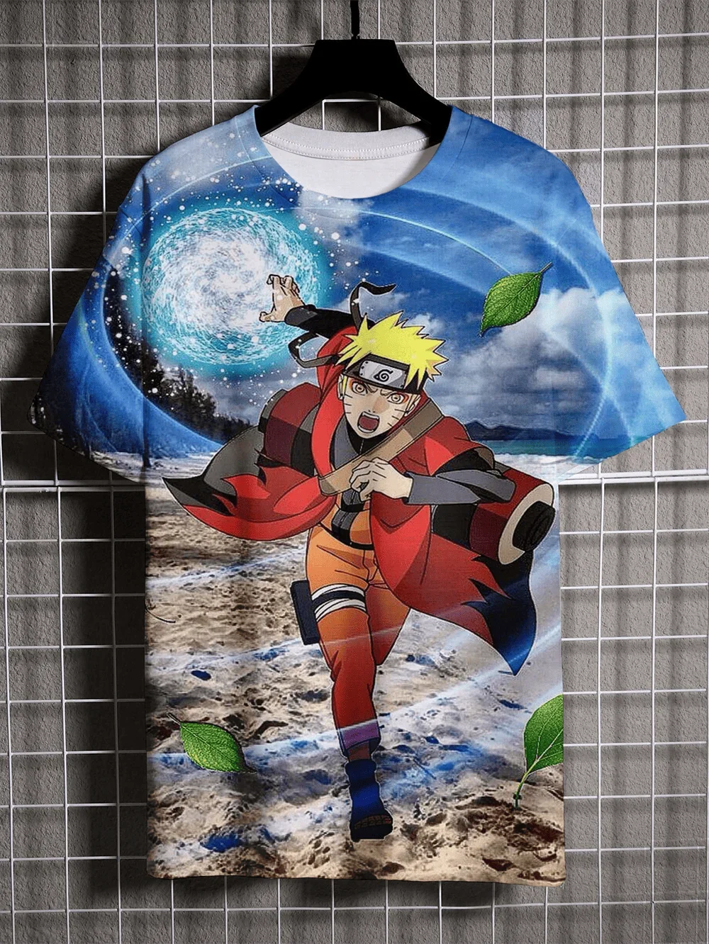 Japanese Anime 3D Printed Naruto Pattern Men's Short Sleeve Fashion Street Hip-Hop Style Daily Casual Oversized Men's T-Shirt