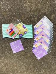100pcs Small Fresh Pink Purple Flower Pattern Gift Packaging Opp Self-sealing Bag, Daisy Print Small Ornaments Small Candy Bags