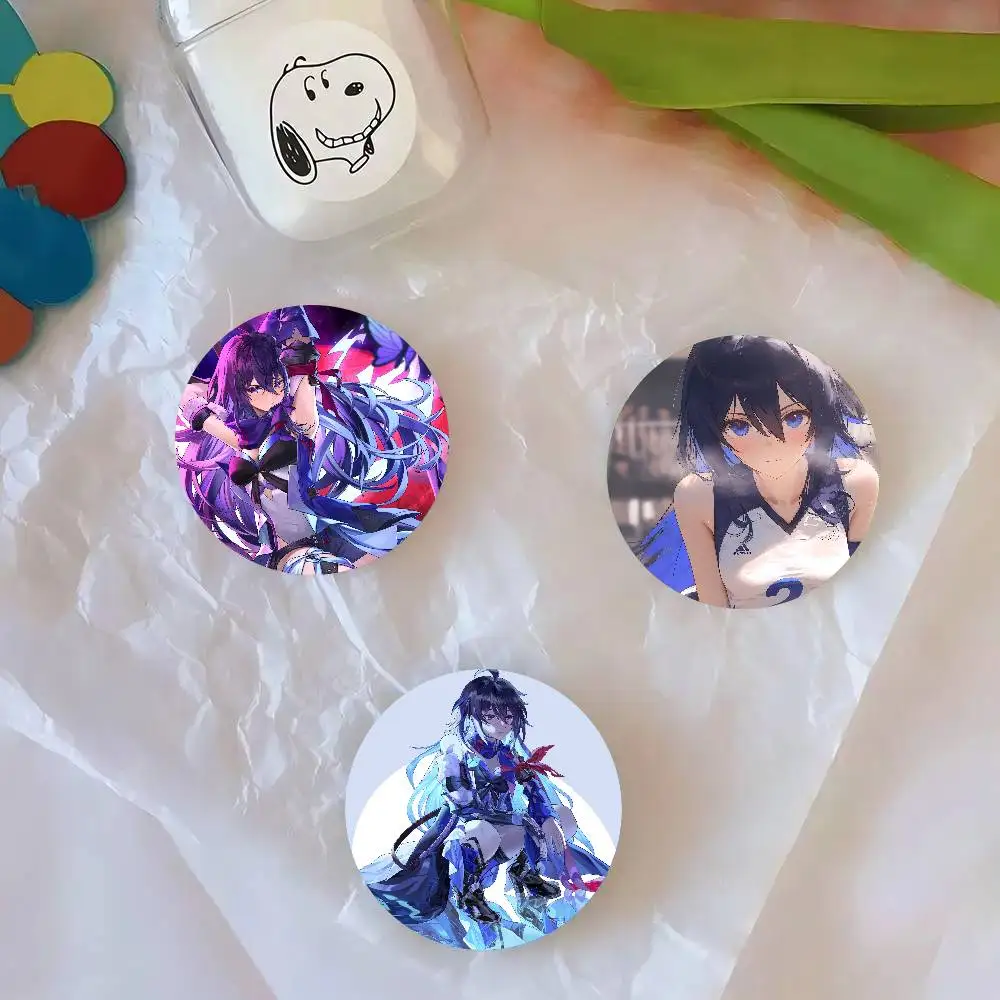 Seele Animated Game Honkai Star Rail Round Badge Lapel Pins For Backpacks Briefcase Laser Brooch Clothes Gifts